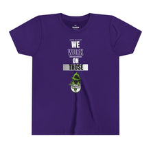 Load image into Gallery viewer, Will Trainem Athletics "WE WORK ON THOSE" Youth Short Sleeve Tee